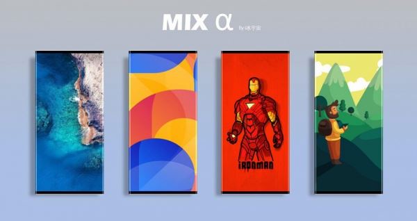 Революционный смартфон Xiaomi Mi Mix Alpha с разными обоями позирует в полный рост